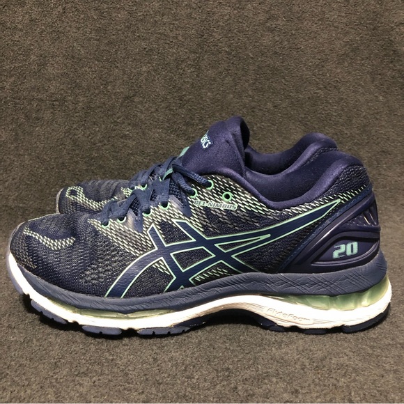 Asics Gel Nimbus 20 Running Shoes Women’s Size 7.5 Athletic Sneakers Blue Green - Picture 3 of 10